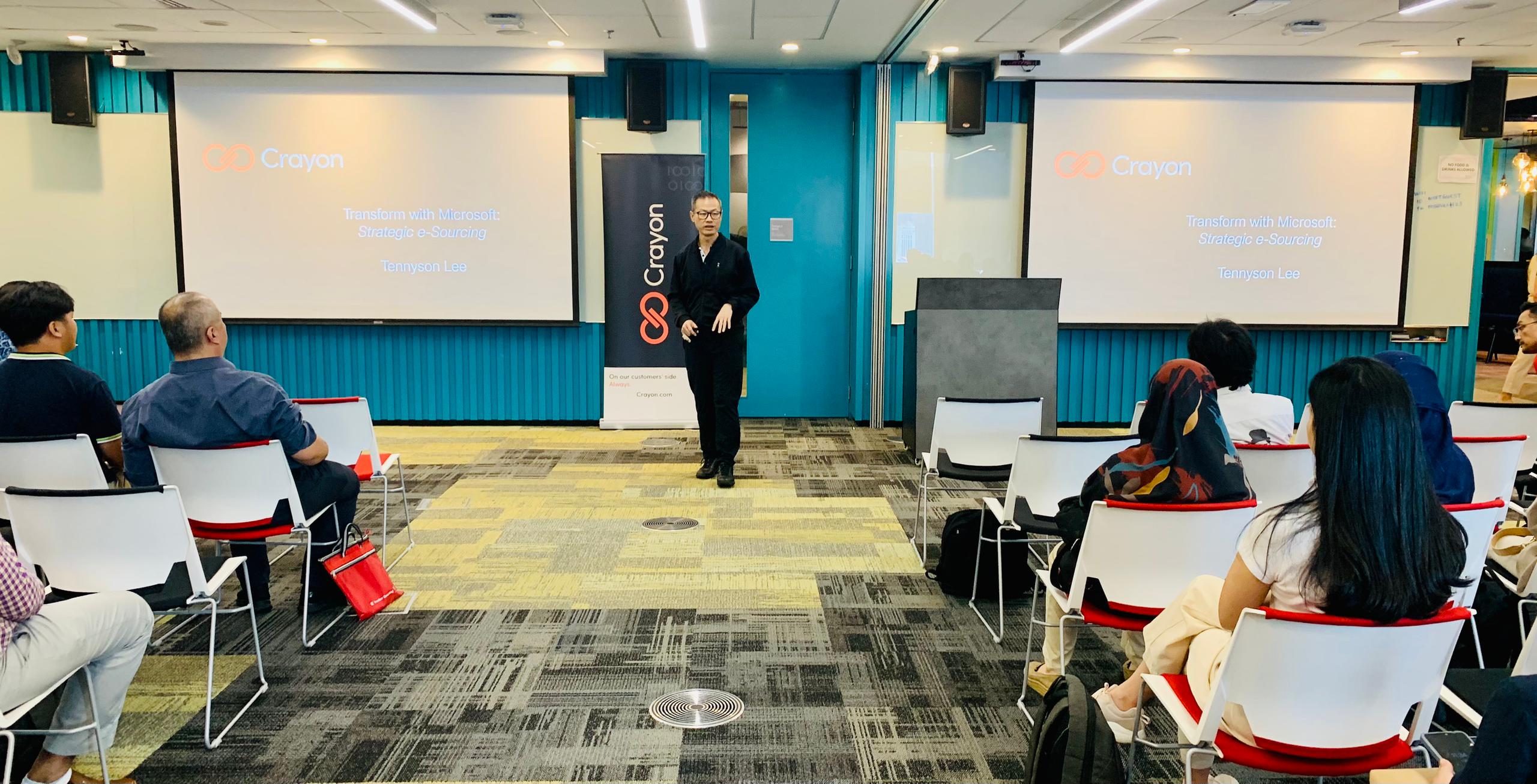 Tennyson Lee sharing how digitalization helps businesses prepare for AI at the Transform with Microsoft Seminar